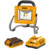 INGCO Akumulátorový LED reflektor 1800 lm 20 V (1 x 2,0 Ah akumulátor + nabíjačka)