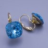 Náušnice Swarovski kocky 12mm výber farieb Aquamarine ( svetlo modrá )