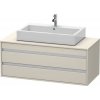 Duravit Ketho skrinka 120x55x49.6 cm závesná kúpeľňová skrinka pod umývadlo sivá-béžová KT665609191