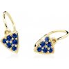 Cutie Jewellery Trblietavé detské náušnice zo žltého zlata C2207-10-X-1 modrá