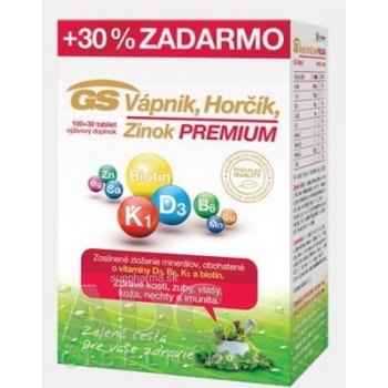 GS Vápnik Horčík Zinok Premium 130 tabliet