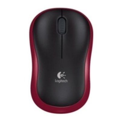 Logitech myš Wireless Mouse M185 / optická / 3 tlačidlá / červená-čierna (910-002240)