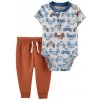 CARTER'S Set 2dielny body kr. rukáv, tepláky Brown Cars Henley chlapec 3m 1N608010_3M