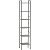 Erga Lexa, kúpeľňový kovový regál so 6 policami 28x32,5x166,5 cm, čierna matná, ERG-YKA-P.LEXA-BLK