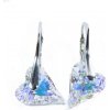 For You Náušnice srdce Swarovski elements CRAZY dúhové CRYSTAL AB 12mm - 719