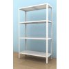 Kovový regál Drumy 1800x1000x400/4, 130kg/pol., biela