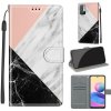 Peňaženkové kožené puzdro DRAWING na Xiaomi Redmi Note 10 5G - Pink White Black