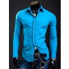 Tyrkysová pánska elegantná košeľa s dlhým rukávom BOLF 1703A