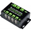 Waveshare Industrial Grade USB HUB, Extending 4x USB 2.0 Ports, Switchable Dual Hosts