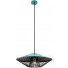 Redo Redo 01-3010 - Závesný luster GRILL na lanku 1xE27/42W/230V Ø 49,5 cm čierna/tyrkysová UN1880 + záruka 3 roky zadarmo + záruka 3 roky zadarmo