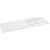 Sapho BRAHEA umývadlo 141x51,5cm (70+70cm), Rockstone, pravé, biela matná SPH BL141R