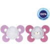 CHICCO Cumlík Physio Comfort silikón nočný 16-36m dievča - hviezdy/macko 2 ks 74935.41A