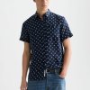 Scotch & Soda — Printed Linen Short-Sleeved Shirt - XXL