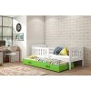 Interbeds Jednolôžková posteľ Kubus3 Biela pre teenagerov 160x80 s matracom, rozkladacia - zelená
