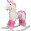 Teddies Kůň houpací bílý jednorožec plyš na baterie 71cm se zvukem a pohybem