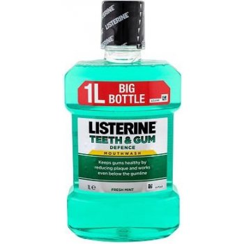 Listerine Teeth & Gum Defence ústna voda proti zubnému povlaku a pre zdravé ďasná príchuť Fresh Mint (Mouthwash) 1000 ml