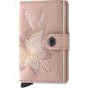Kožená peňaženka SECRID Miniwallet Stitch Magnolia Rose pink s výšivkou