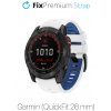 FixPremium - Dvojfarebný Silikónový Remienok pre Garmin (QuickFit 26mm), biely