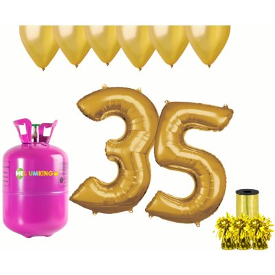 HeliumKing Hélium párty set na 35. narodeniny so zlatými balónmi