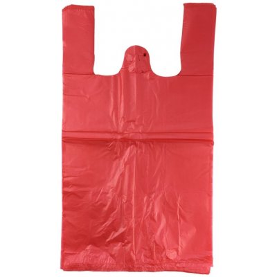 Mikroténová taška, nosnosť 10 kg, červená, 100 ks
