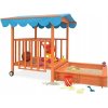 Timeless Tools Drevený domček na hranie so strieškou a pieskoviskom