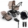 BUGABOO SET Kočík 4v1 Fox 5 Renew Black/Desert taupe melange+ CBX By CYBEX Aton B2 i-Size+príslušens