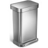 Pedálový odpadkový kôš Simplehuman – 45 l, kartáčovaná oceľ, FPP, vrecko na vrecká