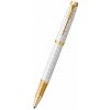 Parker IM Premium biely raster roller so zlatým klipom GT RB Biela