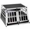 Tectake Prepravný box pre psa, dvojitý s rovnou zadnou stenou, 89 × 69 × 50 cm