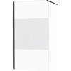 MEXEN - KIOTO Sprchová zástena WALK-IN 090x200 cm 8 mm, čierna, Transparent / matné sklo 800-090-101-70-35