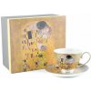 HOME ELEMENTS Hrnček 250 ml, s podtáckom, Klimt, Bozk zlatý