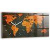 Moderné sklenené nástenné hodiny s horizontálnou potlačou 60x30 cm Mapa sveta