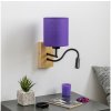 Brilagi Brilagi - LED Nástenná lampa NUBILA WOOD 1xE27/25W/230V + LED/3W dub/fialová BG1564M + záruka 3 roky zadarmo + záruka 3 roky zadarmo