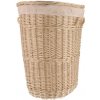 ČistéDrevo Prútený kôš na bielizeň béžový obšitý