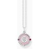 Thomas Sabo KE2201-390-9-L45V Silver necklace with pink pendant and heart-shaped stone