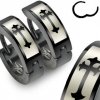 Steel Edge ocelové nausnice krúžky s krížikom 012