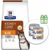 Hill's Prescription Diet k/d Starostlivosť o obličky granule pre mačky 8 kg + 4 konzervy ZADARMO
