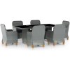 7-dielna vonkajšia jedálenská súprava s podložkami polyratan bledosivá
