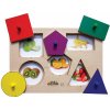 Just Jigsaws 391 Tvary a pamäť - drevené doskové puzzle 6 dielov a 4 predlohy