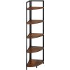 tectake 404771 rohový regál castlebar 30x30x150cm - industriálne drevo tmavé, rustikálne
