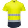 PORTWEST HI-VIS MESH C395 / Funkčné reflexné tričko so sieťovinou - HV žltá/námorná modrá XXXL