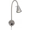 Noční lampička Briloner LED Tusa, otočná, teplá bílá, 45 x 20,5 cm, matný nikl