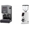 Gaggia New Classic EVO BC, grey + Eureka Atom W 75, white