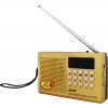 Prenosné rádio KK-9 FM, AUX, TF s batériou 18650, zlaté.