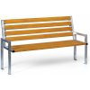 Vonkajšia lavička CITY s operadlom, zinková, 1660 mm, limba