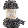 Pletacia priadza Alize PUFFY 53 sivá tmavá