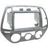 Hyundai i20 2012 do 2015 s automat. klim. 2DIN strieborný, tmavosivý rámček pre autorádio