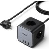 Nabíjačka do siete Ugreen DigiNest Cube Power Strip (3 AC outlets + 65W 2A2C) EU Black (60113)