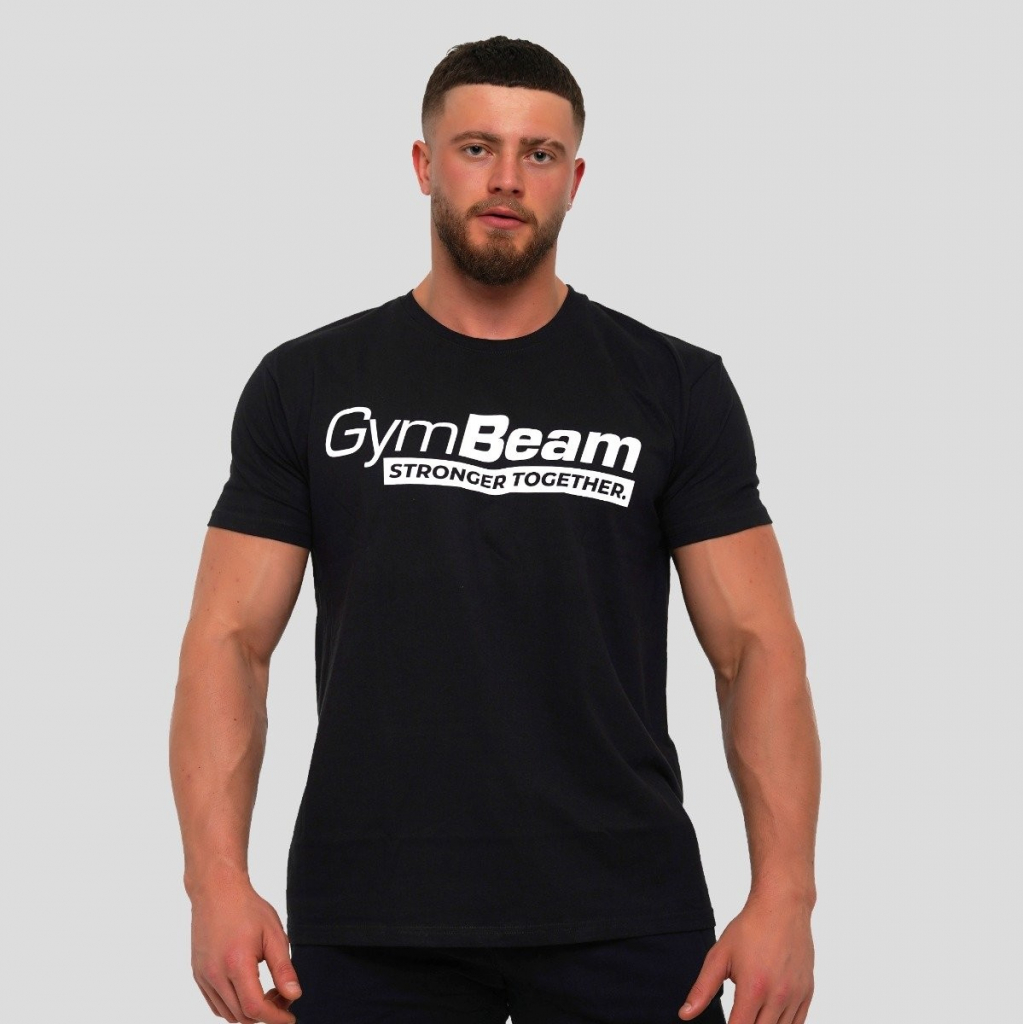 GymBeam tričko Stronger Together čierne