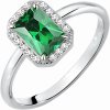 Morellato Trblietavý strieborný prsteň so zeleným kamienkom Tesoro SAIW76 56 mm